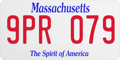 MA license plate 9PR079