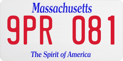MA license plate 9PR081