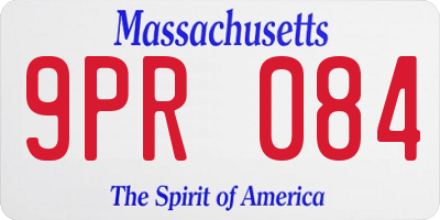 MA license plate 9PR084