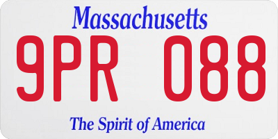 MA license plate 9PR088