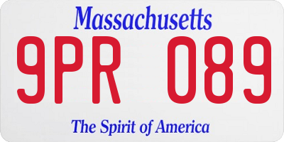 MA license plate 9PR089