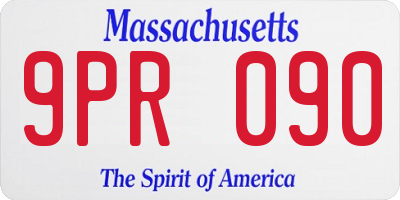 MA license plate 9PR090