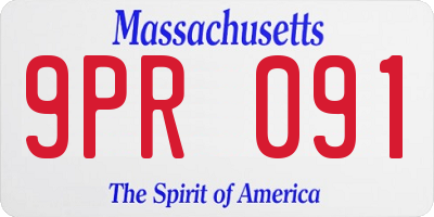 MA license plate 9PR091
