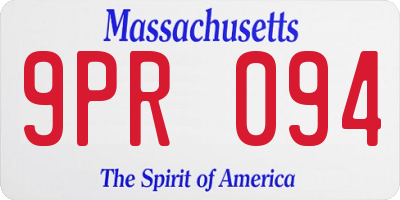 MA license plate 9PR094