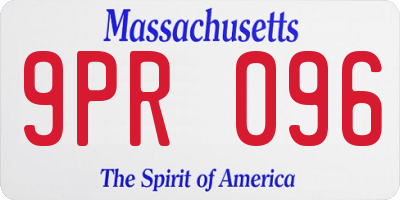 MA license plate 9PR096
