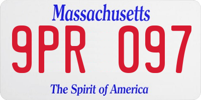 MA license plate 9PR097