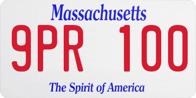 MA license plate 9PR100