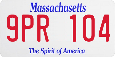 MA license plate 9PR104