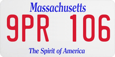 MA license plate 9PR106