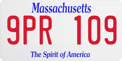 MA license plate 9PR109