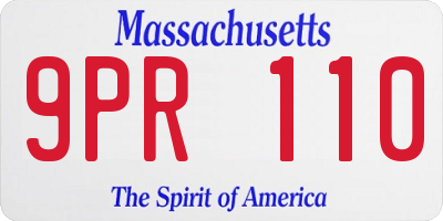 MA license plate 9PR110