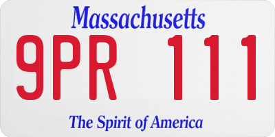 MA license plate 9PR111