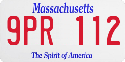 MA license plate 9PR112