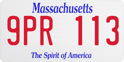 MA license plate 9PR113