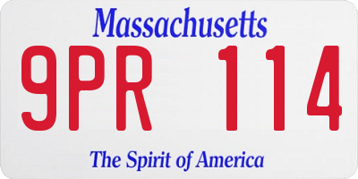 MA license plate 9PR114