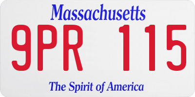 MA license plate 9PR115