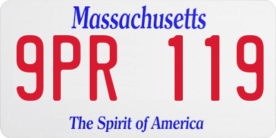 MA license plate 9PR119