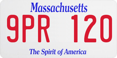 MA license plate 9PR120