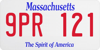 MA license plate 9PR121