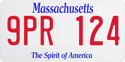 MA license plate 9PR124