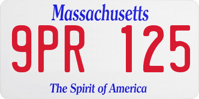 MA license plate 9PR125