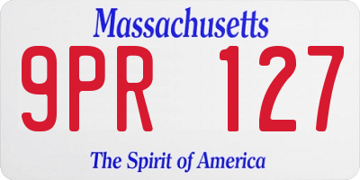 MA license plate 9PR127