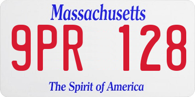 MA license plate 9PR128