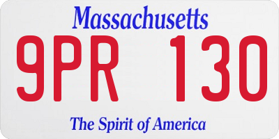 MA license plate 9PR130