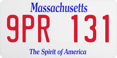 MA license plate 9PR131