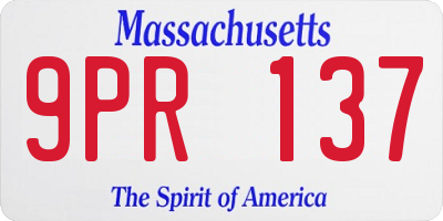 MA license plate 9PR137