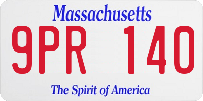 MA license plate 9PR140