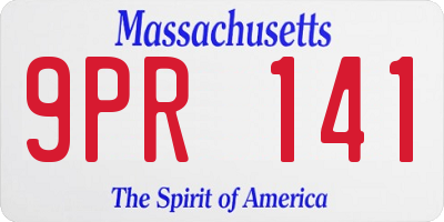 MA license plate 9PR141