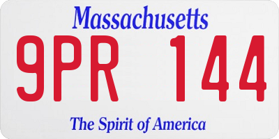 MA license plate 9PR144
