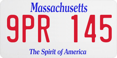 MA license plate 9PR145