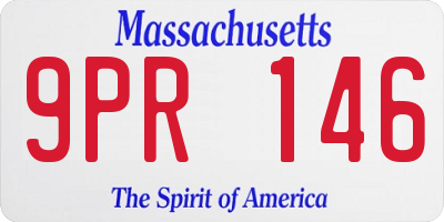 MA license plate 9PR146
