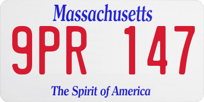 MA license plate 9PR147