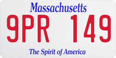 MA license plate 9PR149