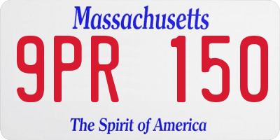 MA license plate 9PR150