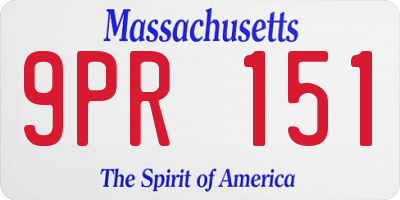 MA license plate 9PR151