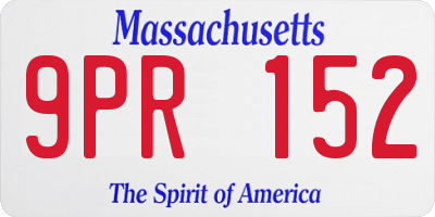 MA license plate 9PR152