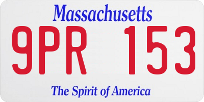 MA license plate 9PR153