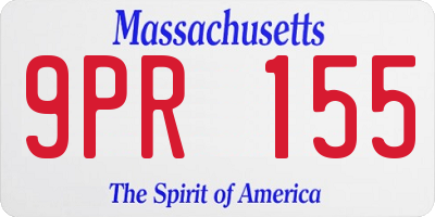 MA license plate 9PR155
