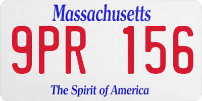 MA license plate 9PR156