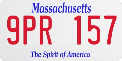 MA license plate 9PR157