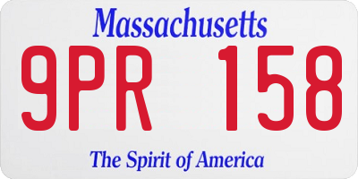 MA license plate 9PR158