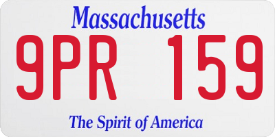 MA license plate 9PR159