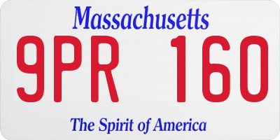 MA license plate 9PR160