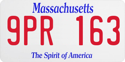 MA license plate 9PR163