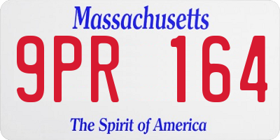 MA license plate 9PR164