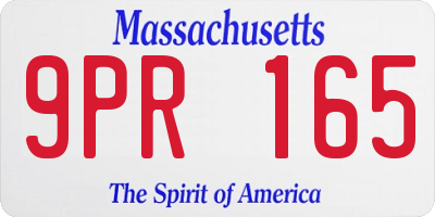 MA license plate 9PR165